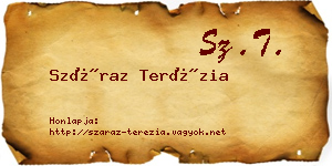 Száraz Terézia névjegykártya