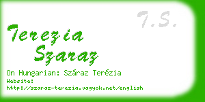 terezia szaraz business card