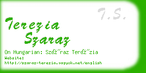 terezia szaraz business card